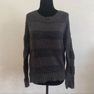 Stripped Lightweight Black Sweater